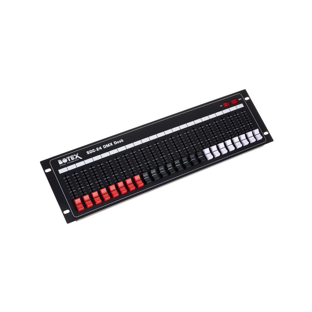 קונסולת DMX 24 ערוצים Botex לראק 19 אינץ׳ – 24 פיידרים, 2 תצוגות, שרשור עד 96 ערוצים 3 קונסולת 24 הפיידרים – קונסולת DMX, תמונה 3