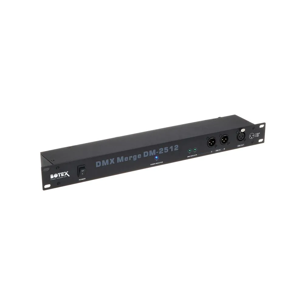 מאחד DMX לראק 19 אינץ׳ Botex – 2 כניסות DMX ליציאה אחת, מצבי Merge, Add ו-Sub 3 מאחד ה-DMX – מאחד DMX, תמונה 3