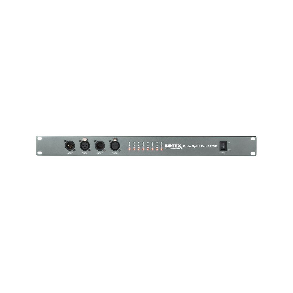 מפצל DMX ו-RDM אופטי Botex Opto Split Pro – 4 יציאות 3 פין ו-4 יציאות 5 פין, ראק 1U 5 מפצל ה-DMX האופטי – מפצל DMX, תמונה 5