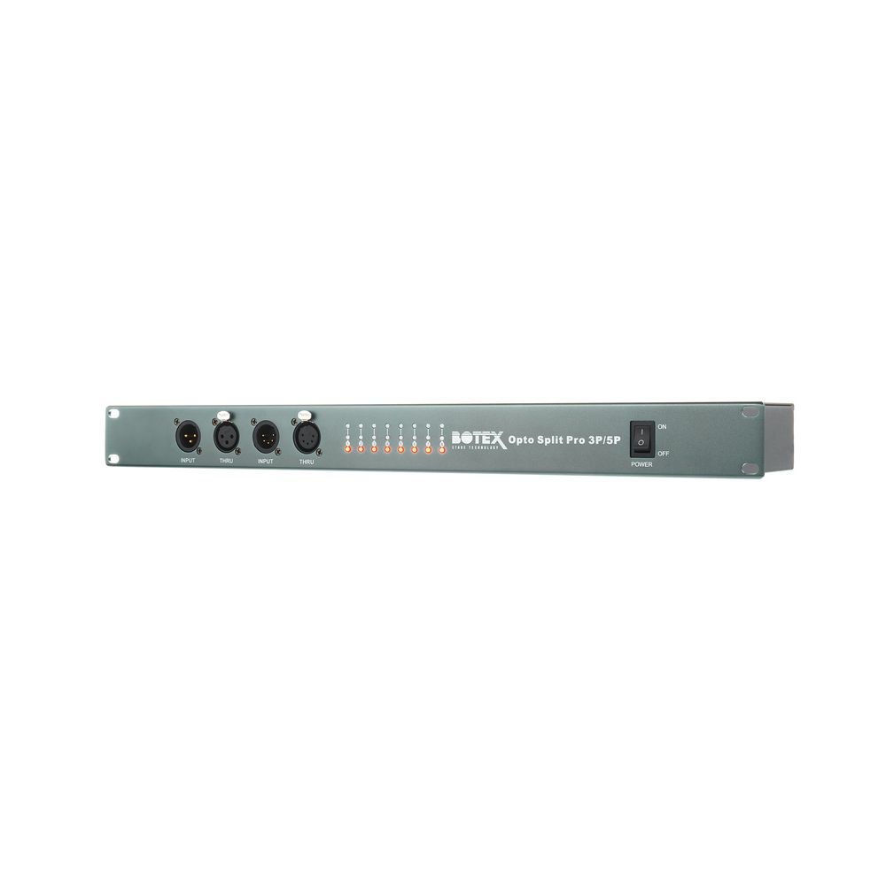 מפצל DMX ו-RDM אופטי Botex Opto Split Pro – 4 יציאות 3 פין ו-4 יציאות 5 פין, ראק 1U 7 מפצל ה-DMX האופטי – מפצל DMX, תמונה 7