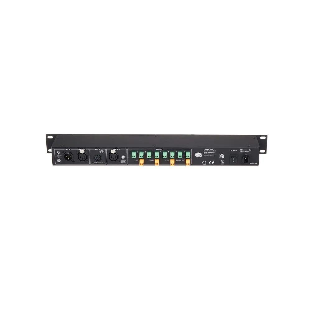 מקליט DMX לראק Botex – הקלטה והשמעה של סצנות ומופעי תאורה, 8 זיכרונות, כרטיס SD, כניסת MIDI 4 מקליט ה-DMX לראק – מקליט DMX, תמונה 4