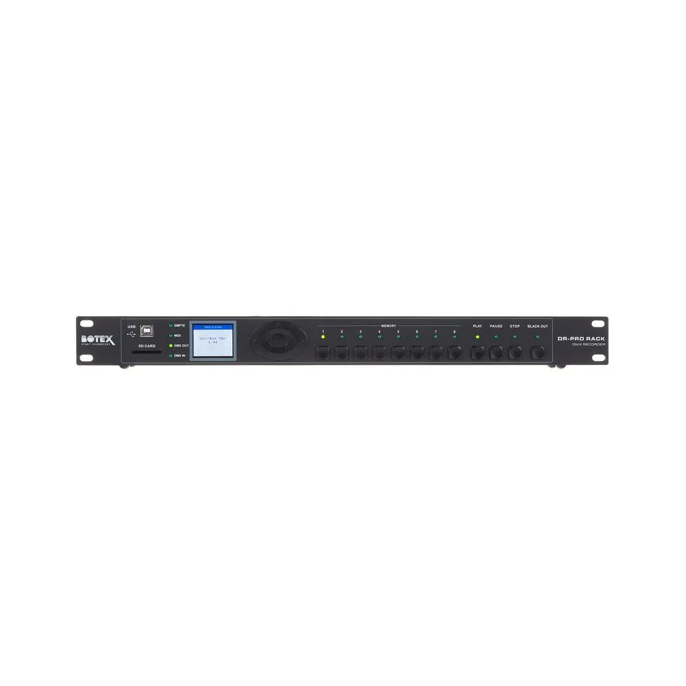מקליט DMX לראק Botex – הקלטה והשמעה של סצנות ומופעי תאורה, 8 זיכרונות, כרטיס SD, כניסת MIDI 5 מקליט ה-DMX לראק – מקליט DMX, תמונה 5