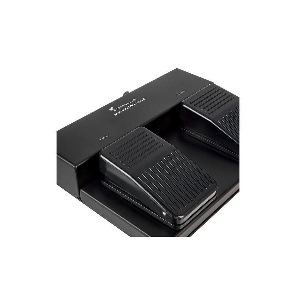 בקר DMX רגלי Stairville עם 2 פדלים – 40 פריסטים, פלאש או הדלקה קבועה, פייד מתכוונן, תצוגת OLED 7 בקר ה-DMX הרגלי – בקר DMX רגלי, תמונה 7