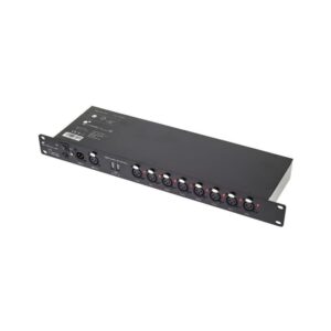 מפצל DMX לראק Stairville – 8 יציאות מבודדות, 2 שקעי USB, חיבורים בחזית, 1U (יבוא בלעדי)