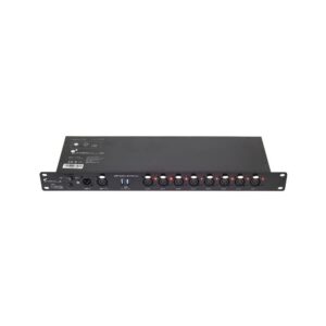 מפצל DMX לראק Stairville – 8 יציאות מבודדות, 2 שקעי USB, חיבורים בחזית, 1U (יבוא בלעדי)