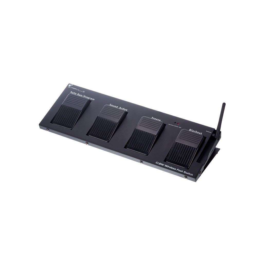 מתג רגל אלחוטי Stairville לסטי תאורת CLB – 2.4GHz, 4 פונקציות, כולל ספק כוח 1 מתג רגל אלחוטי Stairville לסטי תאורת CLB – 2.4GHz, 4 פונקציות, כולל ספק כוח