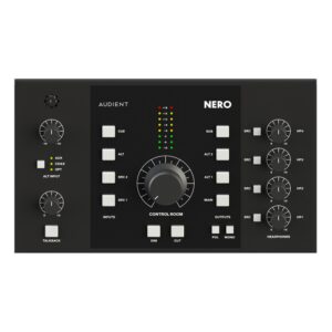 בקר מוניטורים שולחני Audient Nero – 3 סטים של רמקולים ו-4 יציאות אוזניות