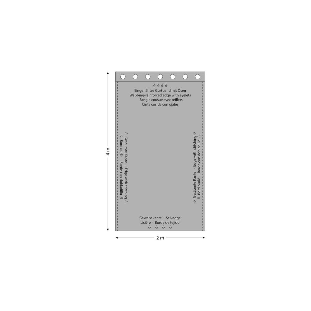 וילון דקורטיבי שחור Stairville 2×4 מ׳ – צר, כותנה 160 גרם, עיניות כל 25 ס״מ, מעכב בעירה 6 הווילון הצר 2×4 – וילון במה, תמונה 6