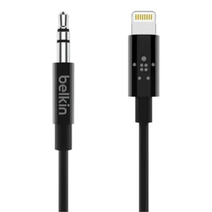 כבל אודיו Belkin AV10172 מ-Lightning ל-3.5 מ״מ – מאושר MFi עם DAC מובנה, לחיבור האייפון לרכב ולבית