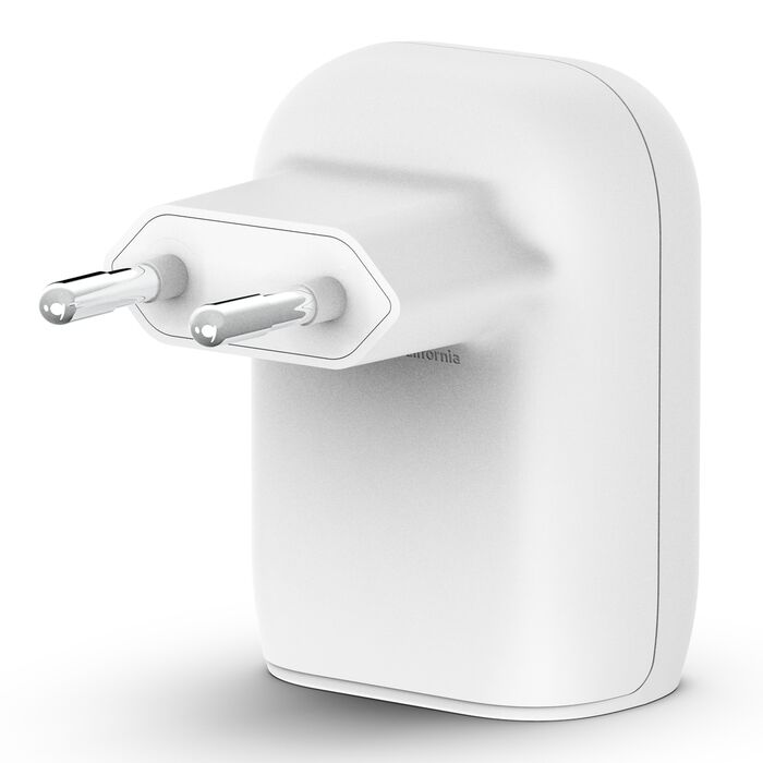 מטען קיר כפול Belkin BoostCharge 32W – יציאת USB-C PD ויציאת USB-A, עיצוב שטוח וקומפקטי במיוחד 4 Belkin BoostCharge 32W מטען קיר כפול 4