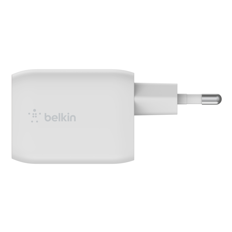 מטען קיר Belkin BoostCharge 65W GaN – שתי יציאות USB-C עם PD 3.0 ו-PPS לטעינת מחשב נייד וטלפון 3 Belkin BoostCharge 65W מטען קיר GaN 3