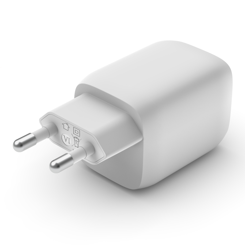 מטען קיר Belkin BoostCharge 65W GaN – שתי יציאות USB-C עם PD 3.0 ו-PPS לטעינת מחשב נייד וטלפון 5 Belkin BoostCharge 65W מטען קיר GaN 5