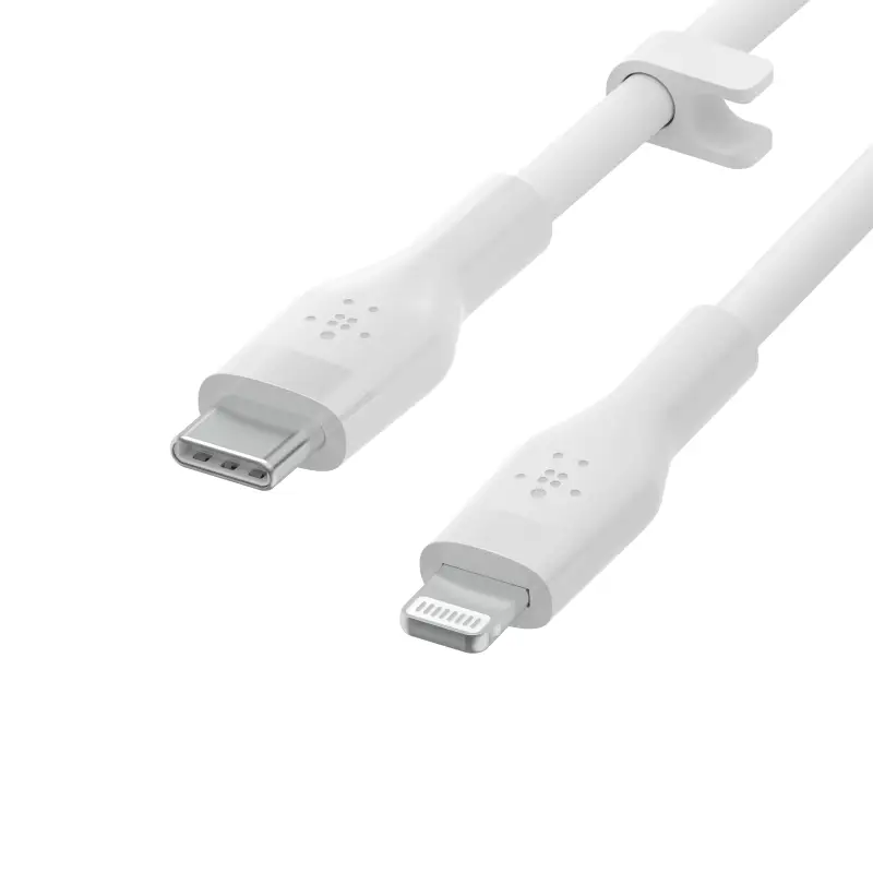 כבל טעינה Lightning ל-USB-C מסיליקון Belkin BoostCharge CAA009 באורך 1 מטר – מאושר MFi, עמיד ונגד הסתבכות 1 Belkin CAA009 כבל Lightning ל-USB-C