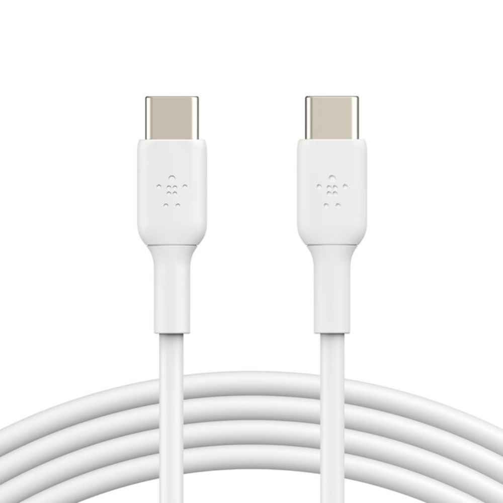 כבל USB-C ל-USB-C באורך 1 מטר Belkin BoostCharge CAB003 – טעינה מהירה 60W ואישור USB-IF, בצבע לבן 1 Belkin CAB003 כבל USB-C 60W