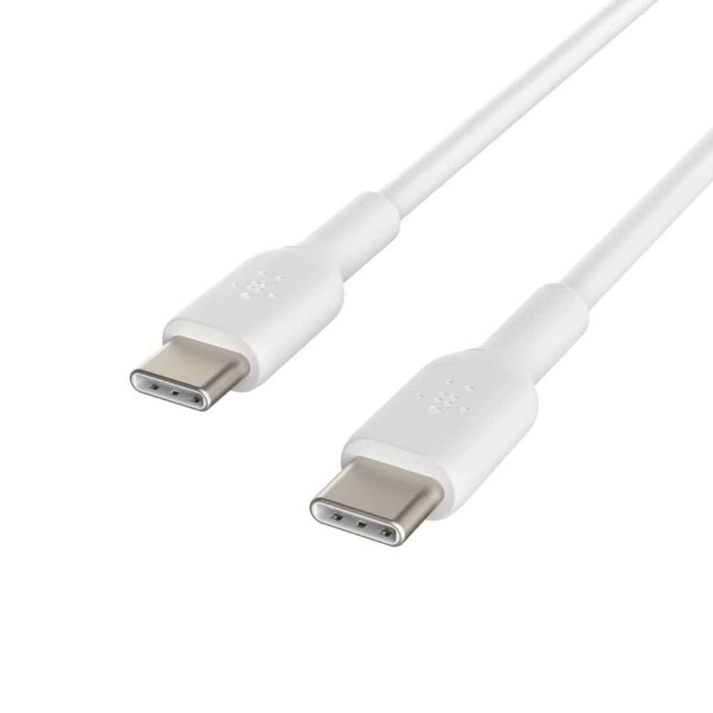 כבל USB-C ל-USB-C באורך 1 מטר Belkin BoostCharge CAB003 – טעינה מהירה 60W ואישור USB-IF, בצבע לבן 2 Belkin CAB003 כבל USB-C 60W 2