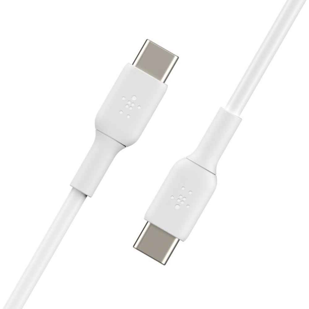 כבל USB-C ל-USB-C באורך 1 מטר Belkin BoostCharge CAB003 – טעינה מהירה 60W ואישור USB-IF, בצבע לבן 4 Belkin CAB003 כבל USB-C 60W 4