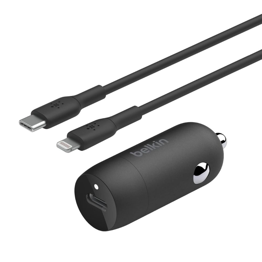 מטען מהיר לרכב Belkin BoostCharge CCA004 בהספק 30W – USB-C PD ו-PPS, כולל כבל USB-C ל-Lightning 1 Belkin BoostCharge CCA004 מטען 30W לרכב