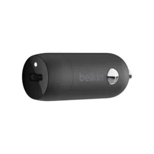 מטען מהיר לרכב Belkin BoostCharge CCA004 בהספק 30W – USB-C PD ו-PPS, כולל כבל USB-C ל-Lightning