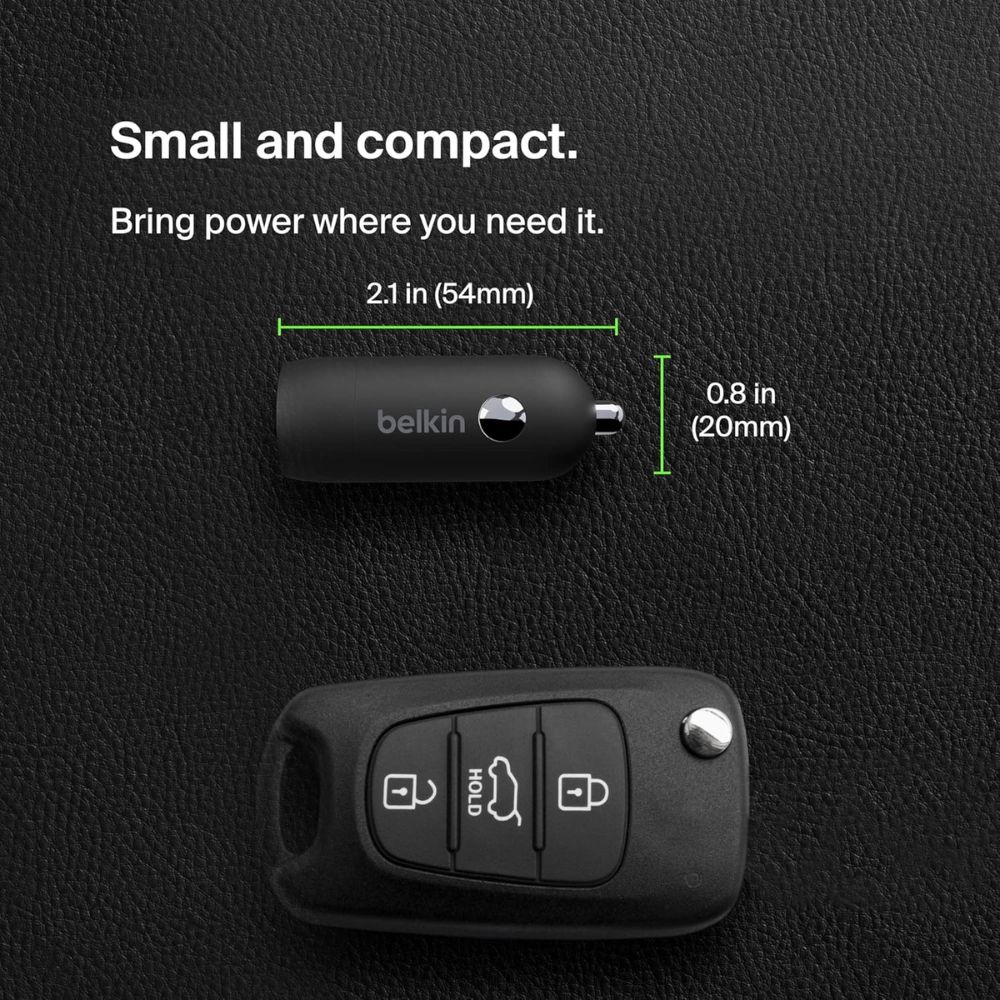 מטען מהיר לרכב Belkin BoostCharge CCA004 בהספק 30W – USB-C PD ו-PPS, כולל כבל USB-C ל-Lightning 3 Belkin BoostCharge CCA004 מטען 30W לרכב 3