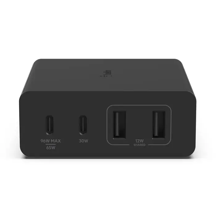מטען GaN שולחני Belkin BoostCharge Pro 108W – 4 יציאות USB-C ו-USB-A לטעינת מחשב נייד וטלפונים 2 Belkin BoostCharge Pro 108W מטען GaN 2