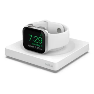 מטען נייד מהיר ל-Apple Watch Belkin BoostCharge Pro – טעינה מהירה ב-33%, כבל USB-C מובנה ומצב Nightstand