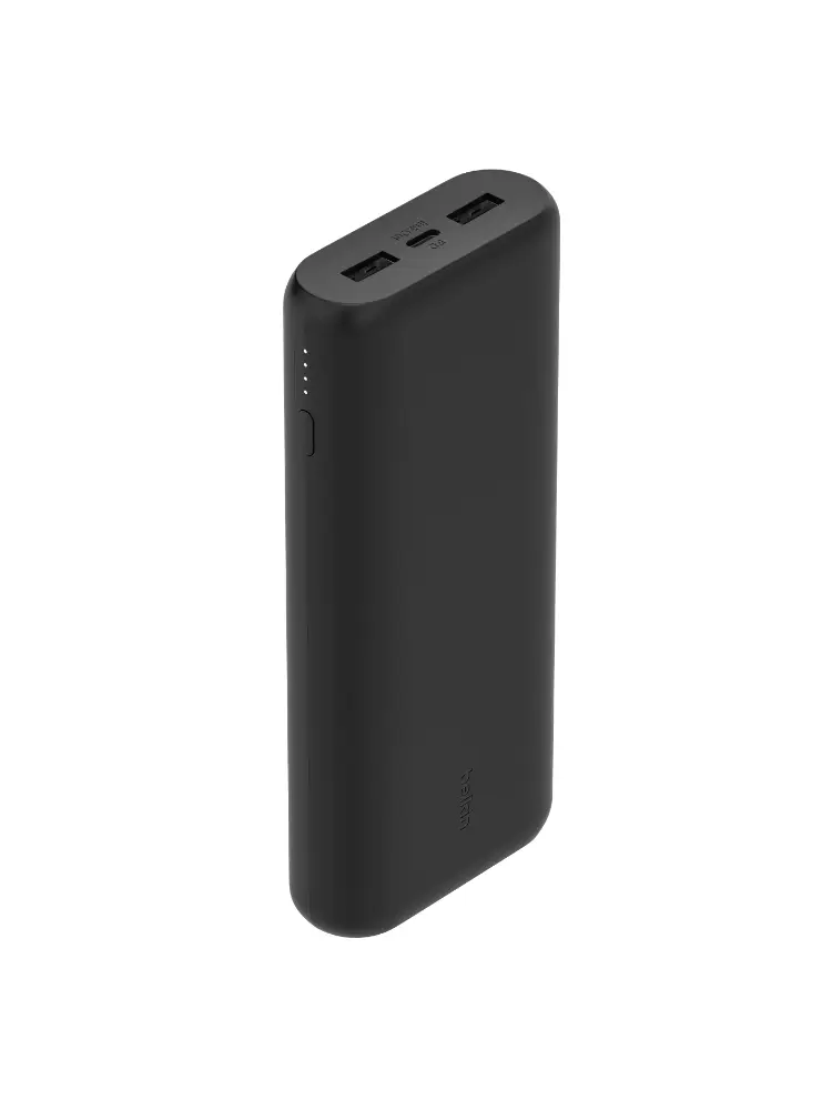 מטען נייד 20,000mAh Belkin BoostCharge 20W PD – 3 יציאות USB‑C ו‑2×USB‑A 7 מטען נייד Belkin BoostCharge 20,000mAh עם כבל USB-C מצורף