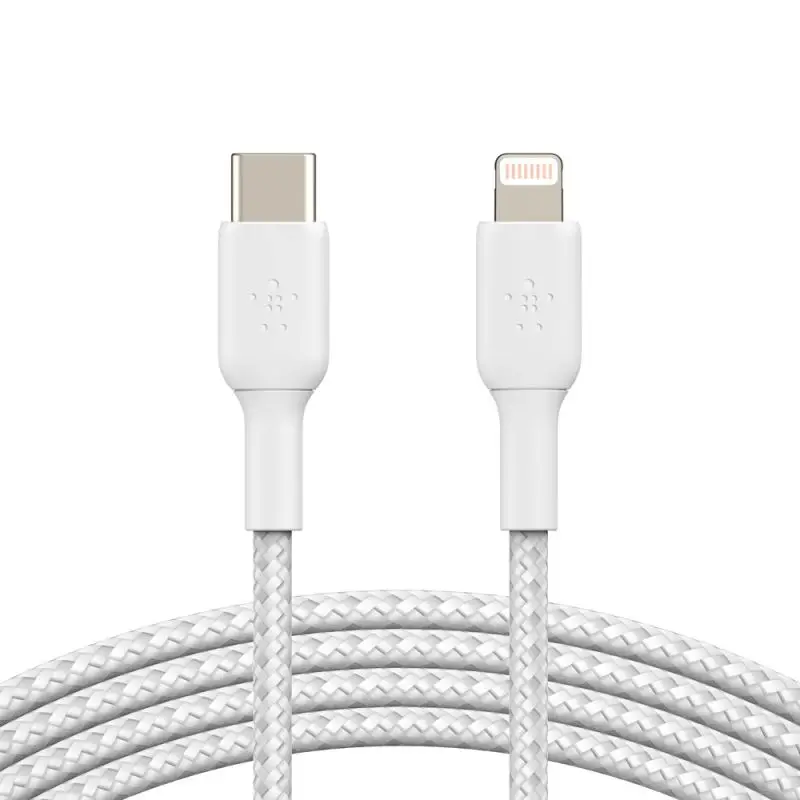 כבל USB-C ל-Lightning קלוע Belkin CAA004 באורך 1 מטר – טעינה מהירה עד 18W לאייפון, מאושר MFi 1 Belkin CAA004 כבל USB-C ל-Lightning