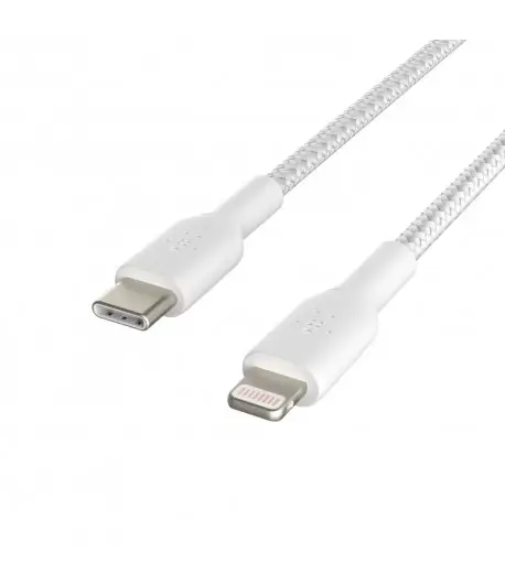כבל USB-C ל-Lightning קלוע Belkin CAA004 באורך 1 מטר – טעינה מהירה עד 18W לאייפון, מאושר MFi 5 Belkin CAA004 כבל USB-C ל-Lightning 5