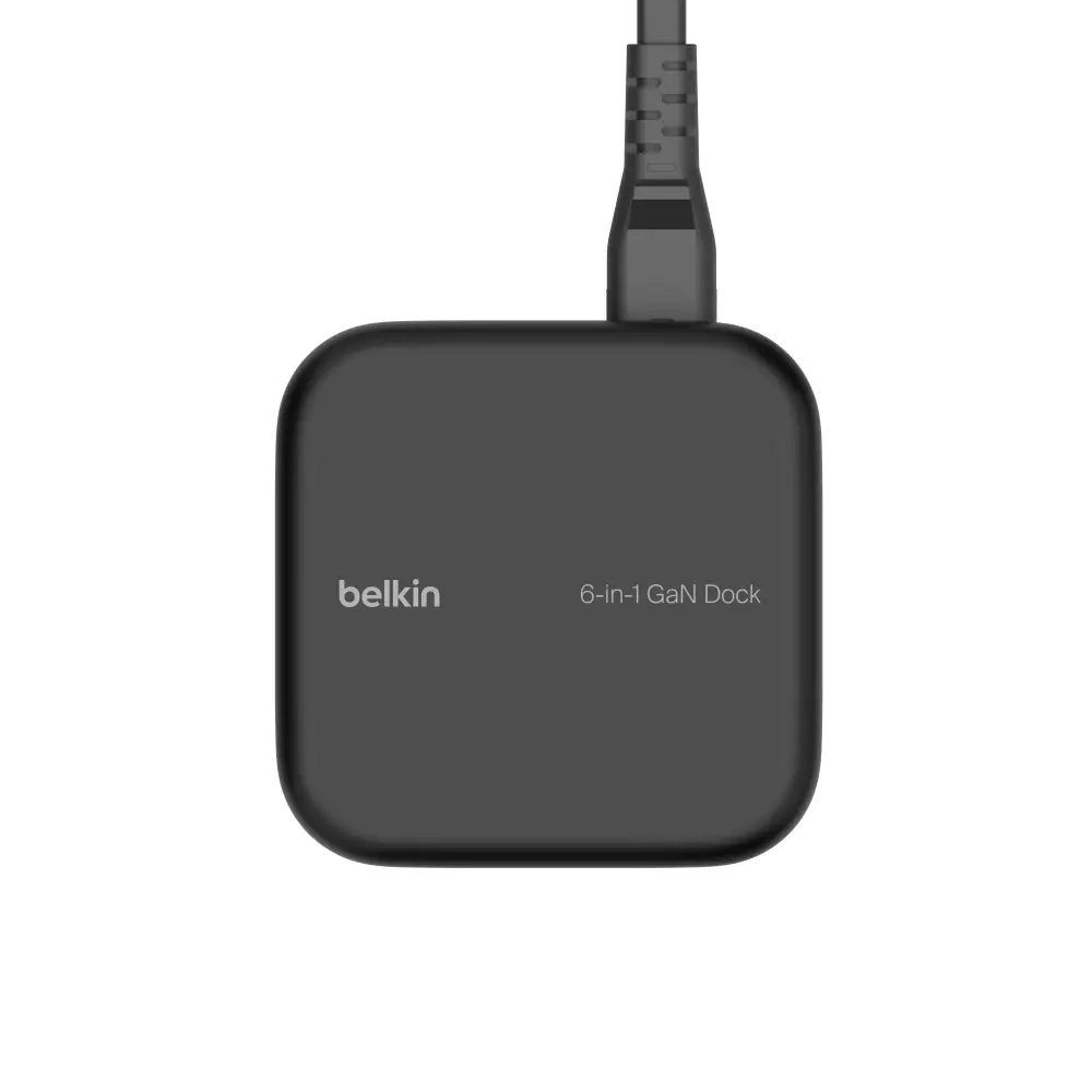 תחנת עגינה USB-C 6 ב-1 Belkin Core GaN 130W – ספק כוח מובנה, מסך 4K 60Hz ו-Gigabit Ethernet 6 Belkin Core GaN 130W תחנת עגינה USB-C 6