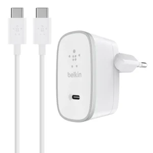 מטען קיר Belkin F7U008 בהספק 15W – זרם 3A וכבל USB-C ניתק באורך 1.8 מטר
