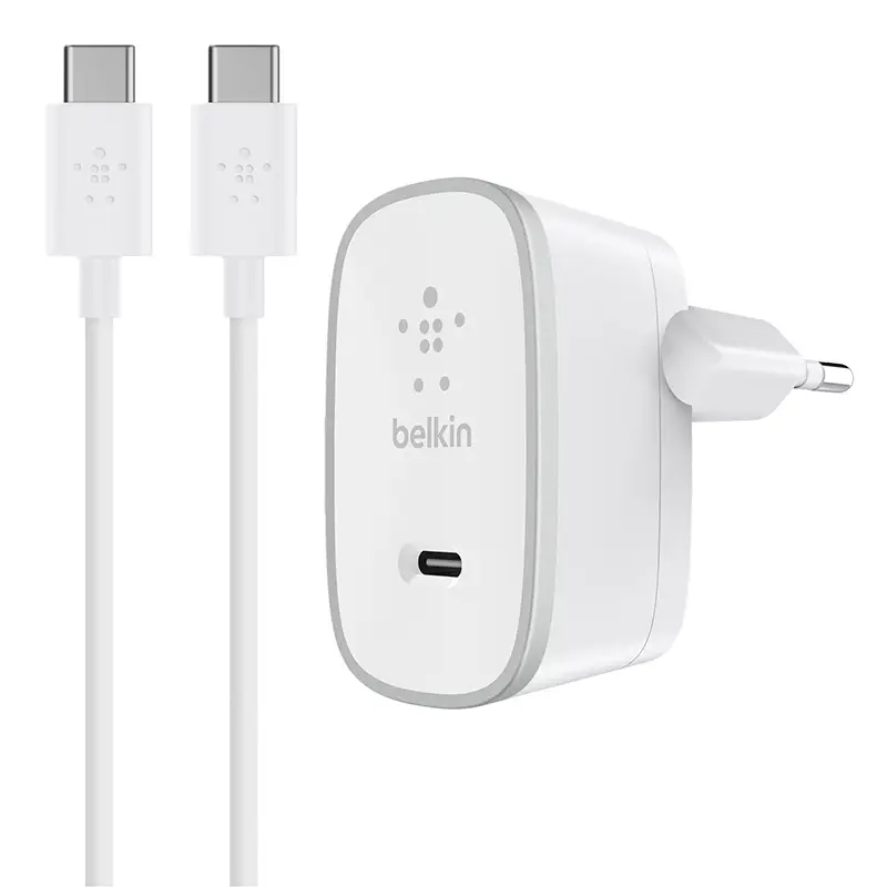 מטען קיר Belkin F7U008 בהספק 15W – זרם 3A וכבל USB-C ניתק באורך 1.8 מטר 2 Belkin F7U008 מטען קיר 15W עם כבל USB-C 2