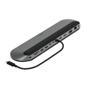 תחנת עגינה ומעמד למחשב נייד Belkin INC014 Pro 11 ב-1 – שלושה מסכי 4K, טעינת 100W ורשת 2.5Gbps