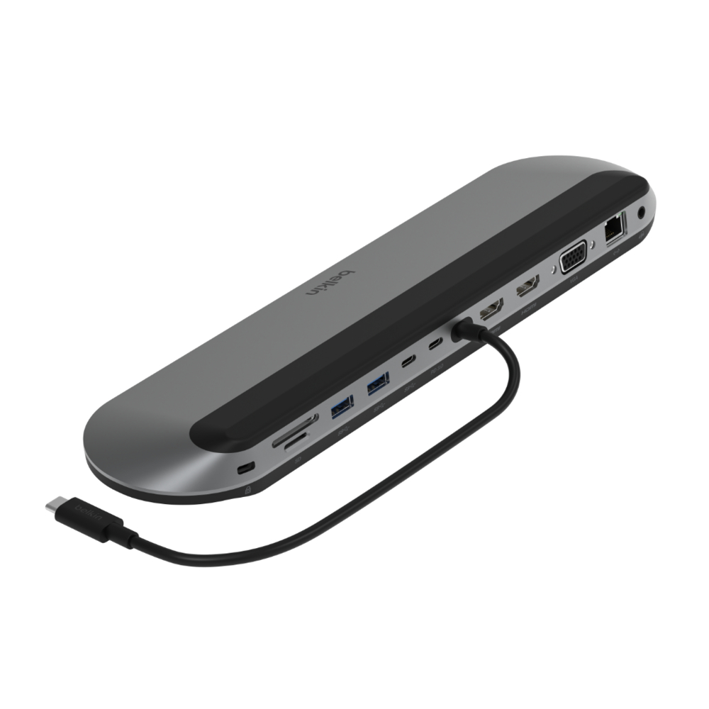 תחנת עגינה ומעמד למחשב נייד Belkin INC014 Pro 11 ב-1 – שלושה מסכי 4K, טעינת 100W ורשת 2.5Gbps 1 Belkin INC014 תחנת עגינה 11 ב-1
