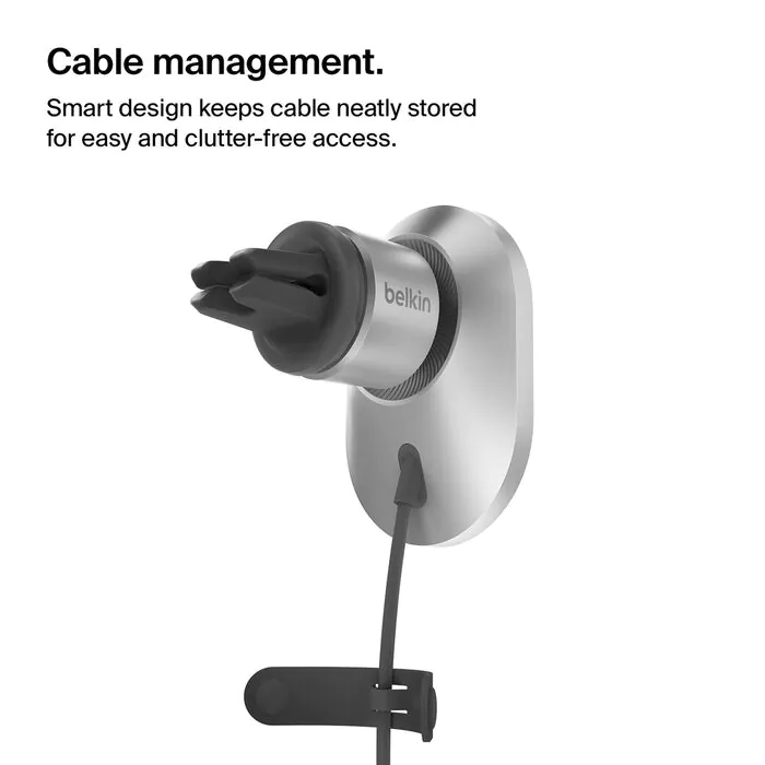 מטען אלחוטי מגנטי לרכב Belkin Qi2 15W – תואם MagSafe לאייפון 12 ומעלה, כולל מתאם מצת 20W 4 Belkin Qi2 Car Charger מטען אלחוטי מגנטי לרכב 4