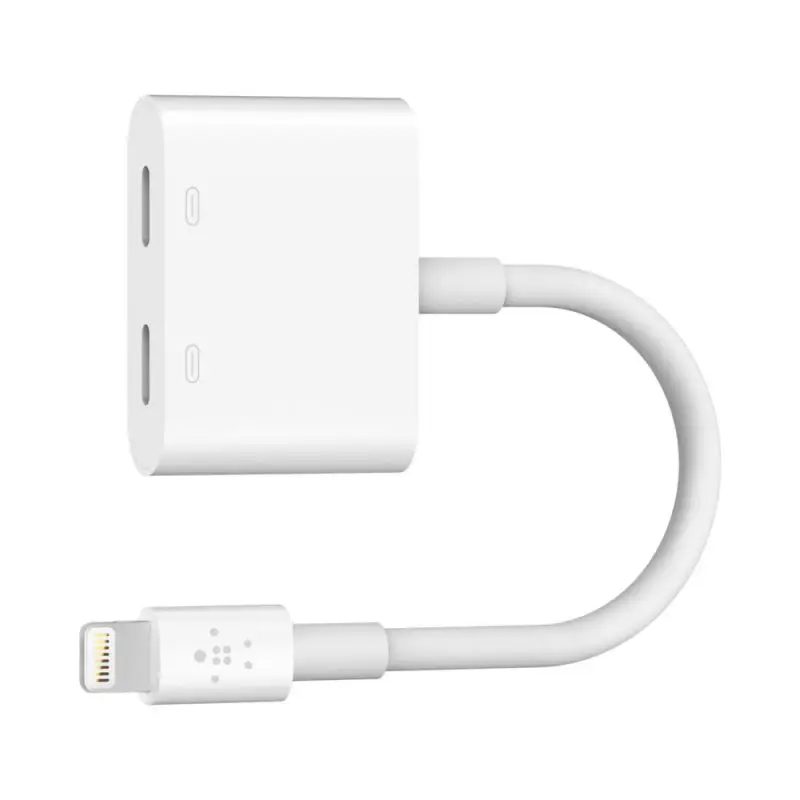 מפצל Belkin RockStar Lightning כפול לאייפון – האזנה באוזניות Lightning וטעינה בו-זמנית, MFi 1 Belkin RockStar F8J198 מפצל Lightning כפול