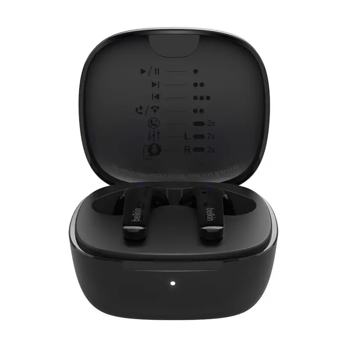 אוזניות TWS אלחוטיות Belkin SoundForm Motion – מארז טעינה אלחוטית, 4 מיקרופונים עם ENC ועמידות IPX5 3 Belkin SoundForm Motion אוזניות TWS 3