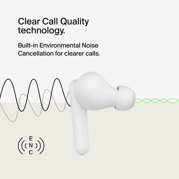 אוזניות TWS אלחוטיות Belkin SoundForm Rhythm – Multipoint, עמידות IPX5 ועד 28 שעות 8 Belkin SoundForm Rhythm אוזניות TWS 8