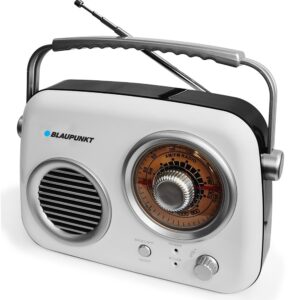 רדיו נייד בעיצוב רטרו Blaupunkt BP-1550 – AM/FM, Bluetooth וסוללה נטענת מובנית