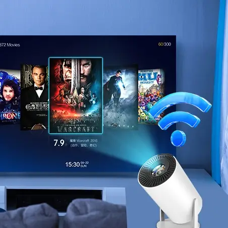 מקרן נייד Blaupunkt BP-5095 Plus עם Android TV – HD 720P, סוללה מובנית, הקרנה עד 150 אינץ׳ 5 Blaupunkt BP-5095 Plus מקרן Android TV 5