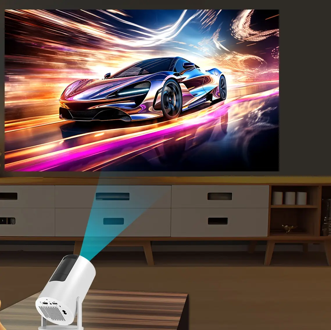 מקרן נייד Blaupunkt BP-5095 Plus עם Android TV – HD 720P, סוללה מובנית, הקרנה עד 150 אינץ׳ 6 Blaupunkt BP-5095 Plus מקרן Android TV 6
