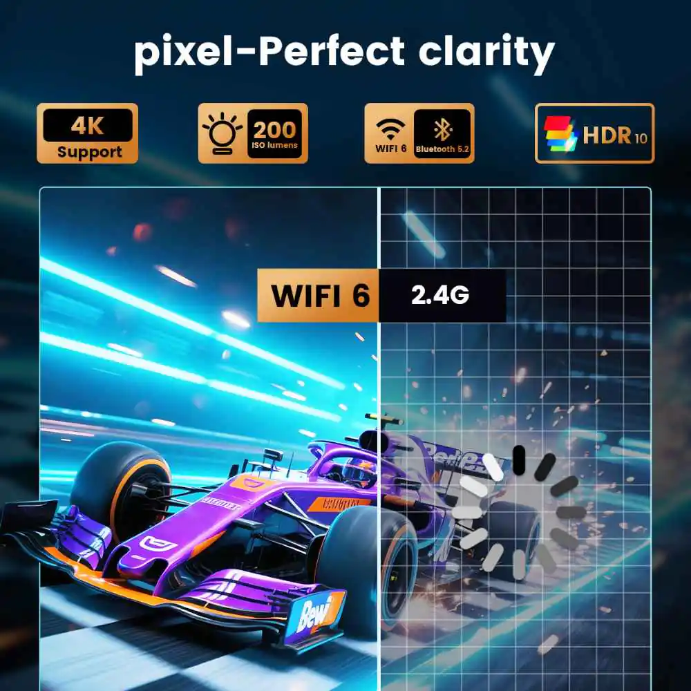 מקרן נייד Blaupunkt BP-5099X עם Android 14 – הקרנה עד 150 אינץ׳, Wi-Fi 6 ותמיכה בתוכן 4K 3 Blaupunkt BP-5099X מקרן נייד Android 3