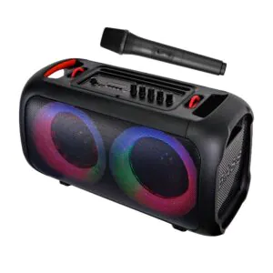 בידורית קריוקי Bluetooth Blaupunkt PartySpeaker 2000X – 2 וופרים 6.5 אינץ׳, מיקרופון אלחוטי ותאורת LED