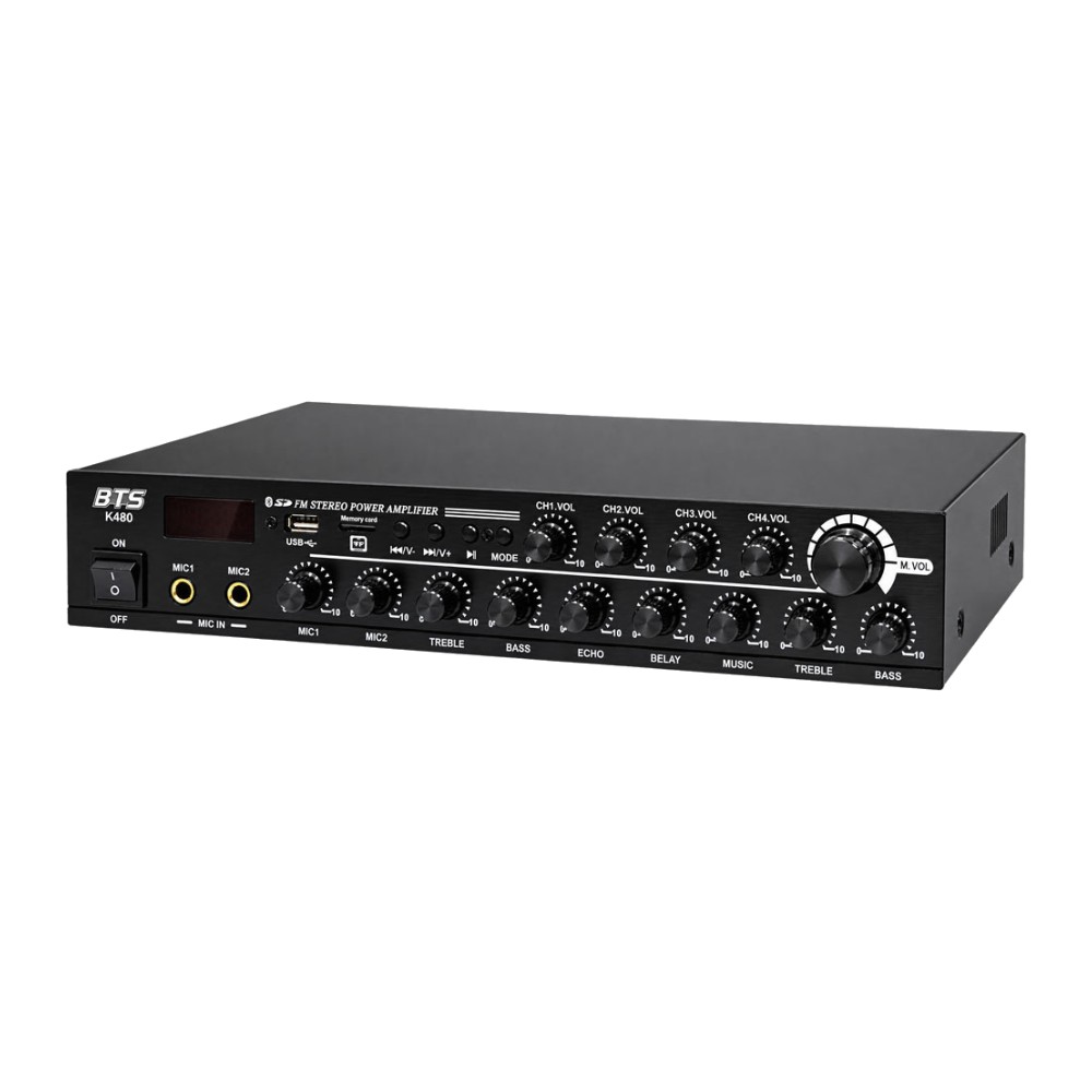 מגבר 4 אזורים 4×80W עם בלוטות׳, רדיו ו-USB – BTS K480 3 מגבר 4 אזורים 4×80W עם בלוטות׳, רדיו ו-USB – BTS K480 – תמונה 2