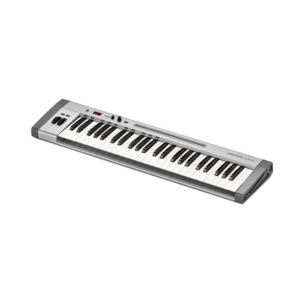 מקלדת שליטה MIDI 49 קלידים Swissonic – קלידים רגישים, גלגלי Pitch ו-Mod, מדף לטאבלט, USB (יבוא בלעדי) 1 מקלדת שליטה MIDI 49 קלידים Swissonic – קלידים רגישים, גלגלי Pitch ו-Mod, מדף לטאבלט, USB