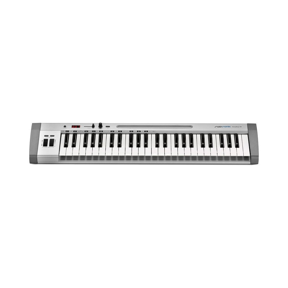 מקלדת שליטה MIDI 49 קלידים Swissonic – קלידים רגישים, גלגלי Pitch ו-Mod, מדף לטאבלט, USB (יבוא בלעדי) 2 מקלדת השליטה של Swissonic – מקלדת שליטה MIDI, תמונה 2