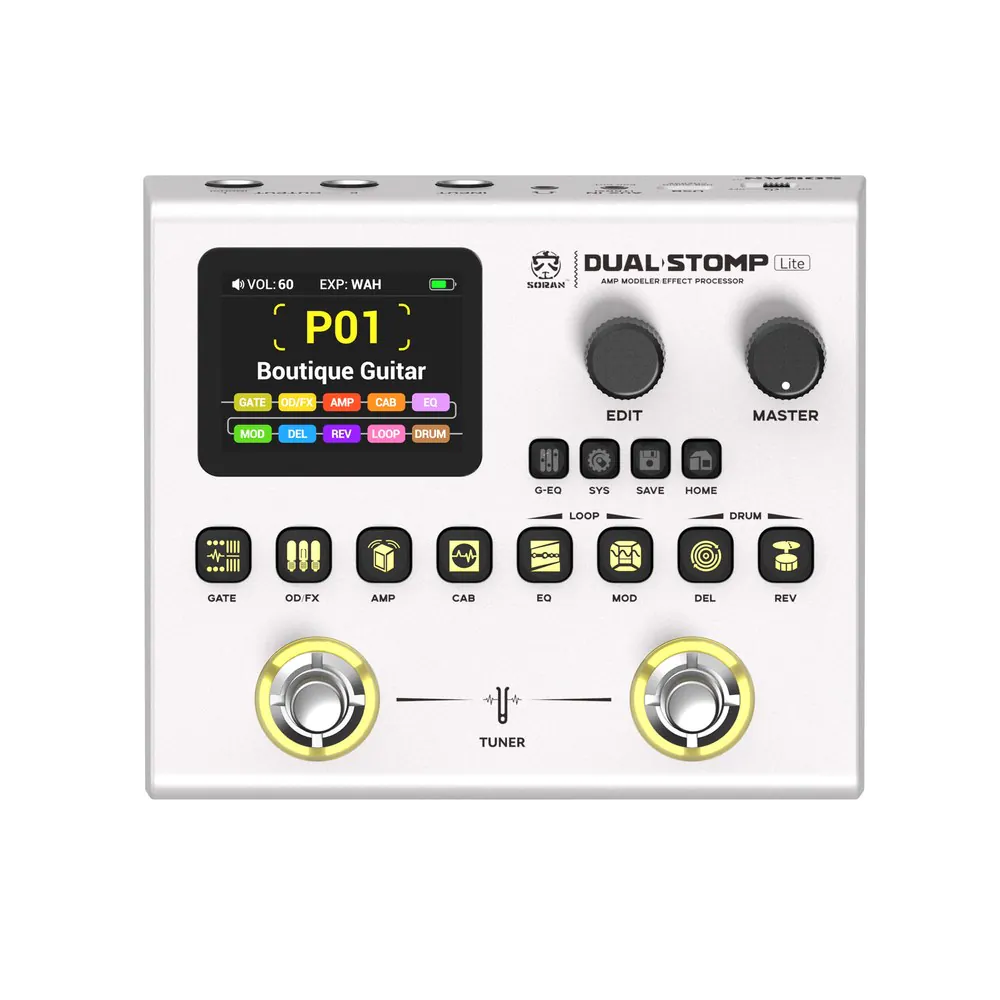מולטי-אפקט נטען לגיטרה SORAN JME-02 Dual Stomp Lite 1 מולטי-אפקט נטען לגיטרה SORAN JME-02 Dual Stomp Lite