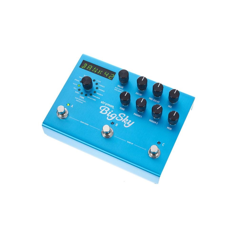 פדל ריוורב Strymon BigSky – 12 מכונות ריוורב, 300 פריסטים ו-MIDI 1 פדל ריוורב Strymon BigSky – 12 מכונות ריוורב, 300 פריסטים ו-MIDI