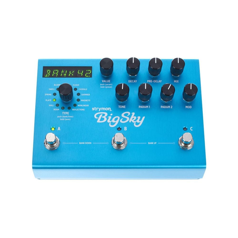 פדל ריוורב Strymon BigSky – 12 מכונות ריוורב, 300 פריסטים ו-MIDI 2 Strymon BigSky – פדל ריוורב לגיטרה, תמונה 2