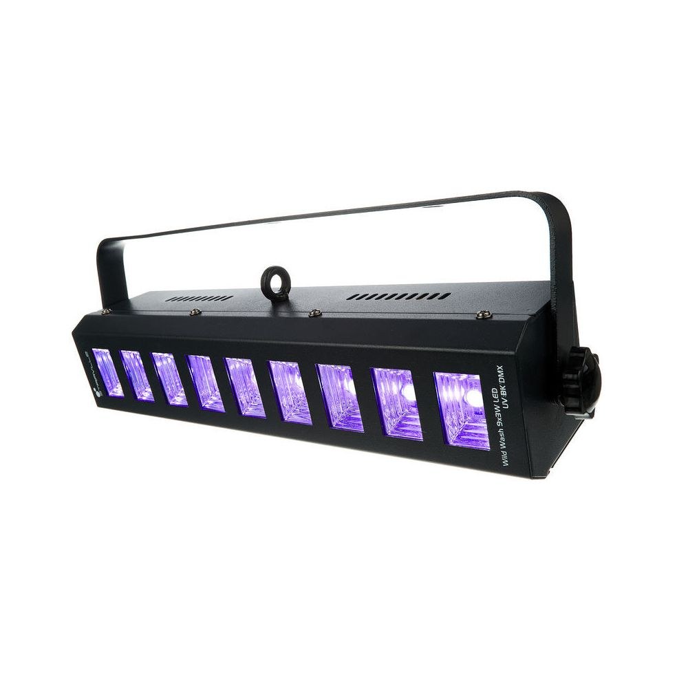 פנס UV לד Stairville 9×3W – זווית 110°, שליטת פיקסלים ב-DMX, מצב מוזיקה, גוף מתכת שחור 5 פנס ה-UV עם שליטת הפיקסלים – פנס UV לד, תמונה 5