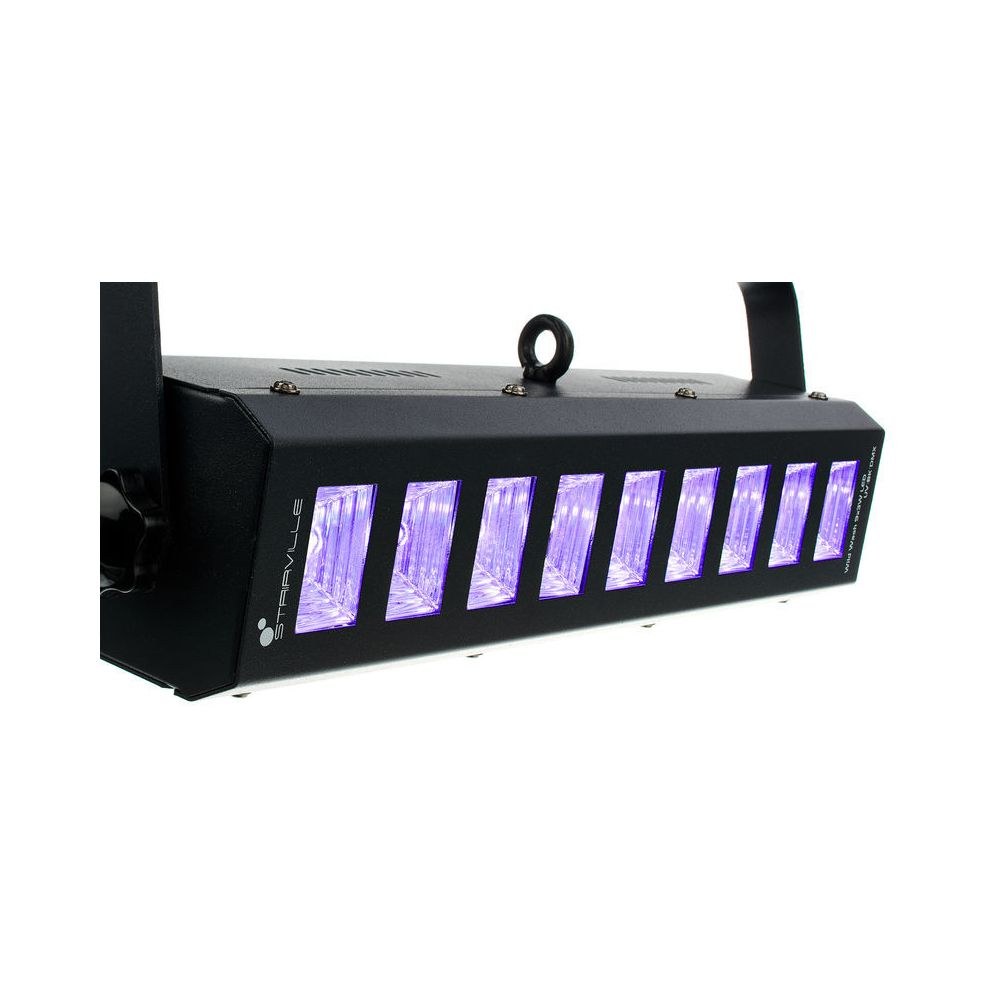 פנס UV לד Stairville 9×3W – זווית 110°, שליטת פיקסלים ב-DMX, מצב מוזיקה, גוף מתכת שחור 6 פנס ה-UV עם שליטת הפיקסלים – פנס UV לד, תמונה 6